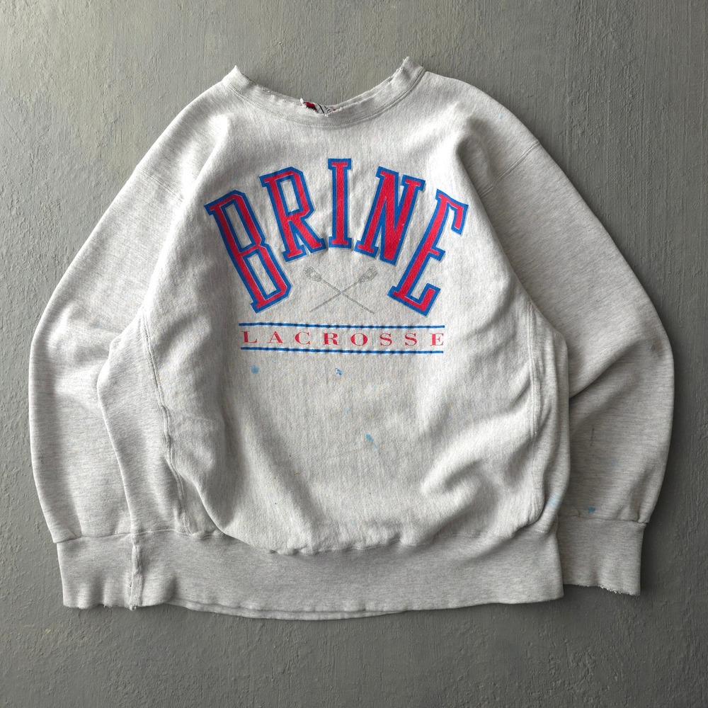 Vintage 90s Brine Grey Sweatshirt XL Lacrosse Distressed